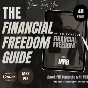 MRR guide Financial Freedom 40 Page with PLR, ebook PDF template with Mrr, Master Resell Rights , Passive Income,Small Business