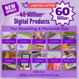 60+ Million Digital Product Ultimate Bundle to Resell for Passive Income. Faceless Reels, Canva Templates, MidJourney, ChatGPT, MRR, PLR